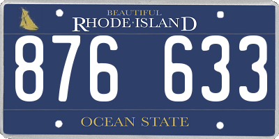 RI license plate 876633