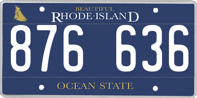 RI license plate 876636