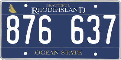 RI license plate 876637