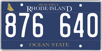 RI license plate 876640