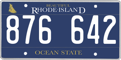 RI license plate 876642