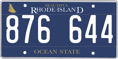 RI license plate 876644