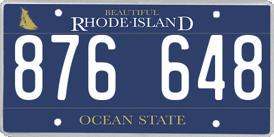 RI license plate 876648