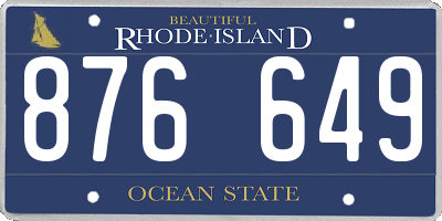 RI license plate 876649