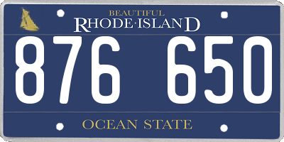 RI license plate 876650