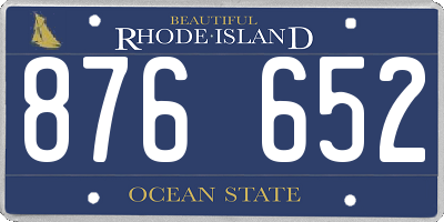 RI license plate 876652