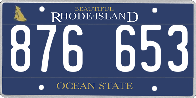 RI license plate 876653