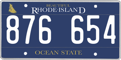 RI license plate 876654