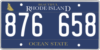 RI license plate 876658