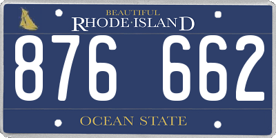 RI license plate 876662