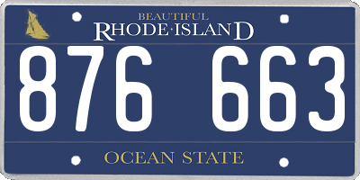 RI license plate 876663