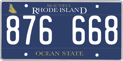 RI license plate 876668