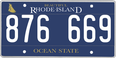 RI license plate 876669