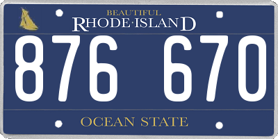 RI license plate 876670