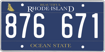 RI license plate 876671