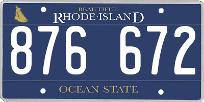RI license plate 876672