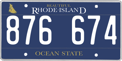 RI license plate 876674