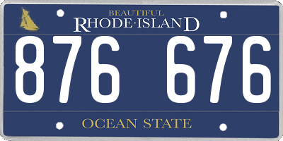 RI license plate 876676