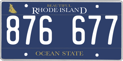 RI license plate 876677