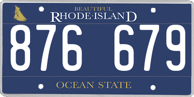 RI license plate 876679