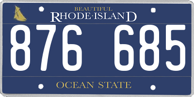 RI license plate 876685