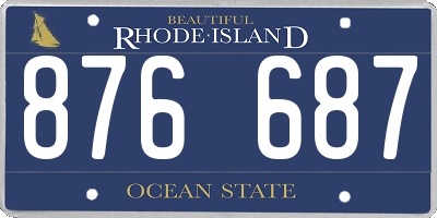 RI license plate 876687