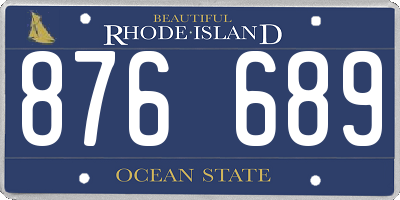 RI license plate 876689