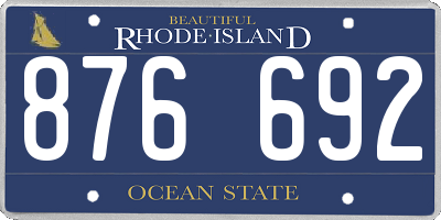 RI license plate 876692