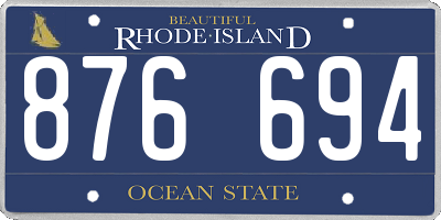 RI license plate 876694