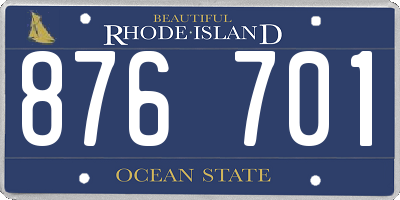 RI license plate 876701