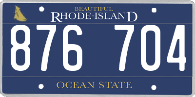 RI license plate 876704