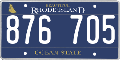RI license plate 876705