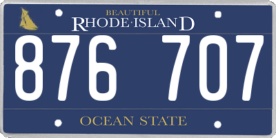 RI license plate 876707
