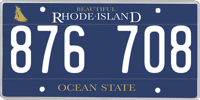 RI license plate 876708