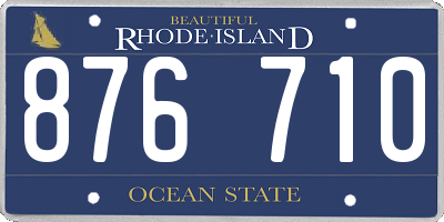 RI license plate 876710