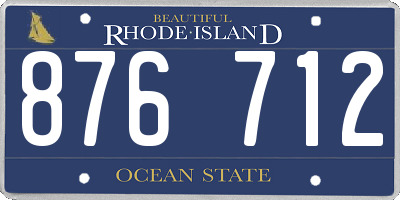 RI license plate 876712