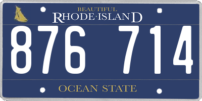 RI license plate 876714