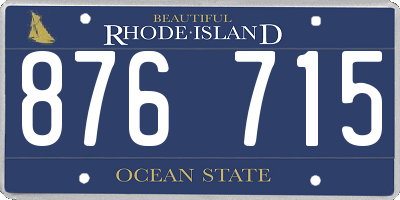 RI license plate 876715
