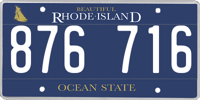 RI license plate 876716