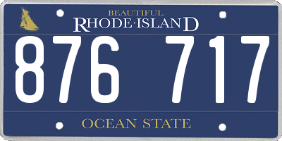 RI license plate 876717