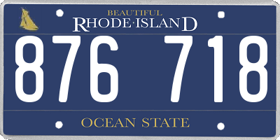 RI license plate 876718
