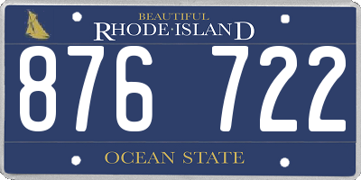 RI license plate 876722