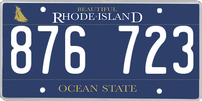 RI license plate 876723