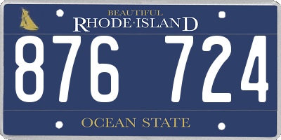 RI license plate 876724