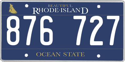 RI license plate 876727