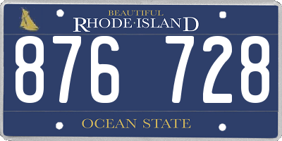 RI license plate 876728