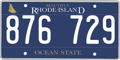 RI license plate 876729