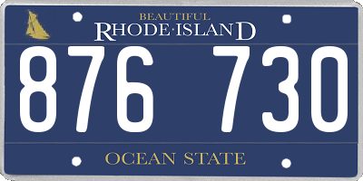 RI license plate 876730