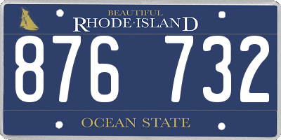 RI license plate 876732