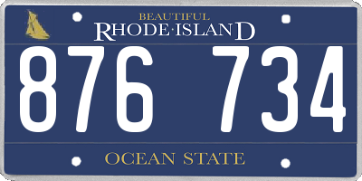 RI license plate 876734